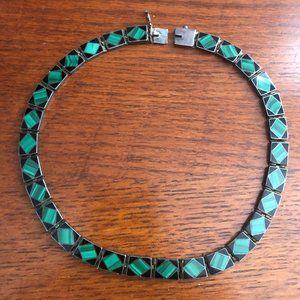 Vintage Sundance Black Onyx and Malachite Necklace Choker